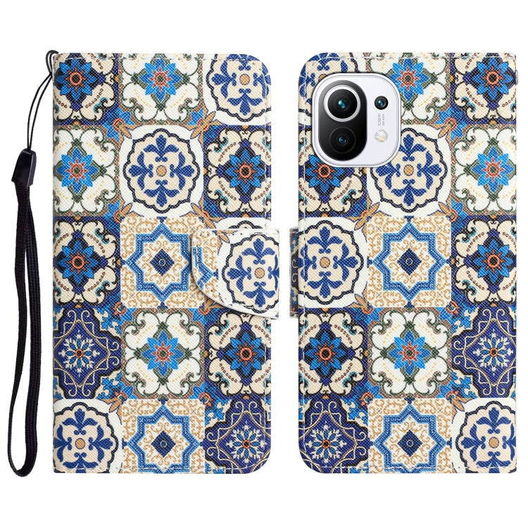 Custodia per telefono in pelle con disegno colorato, For Xiaomi Mi 11 Lite