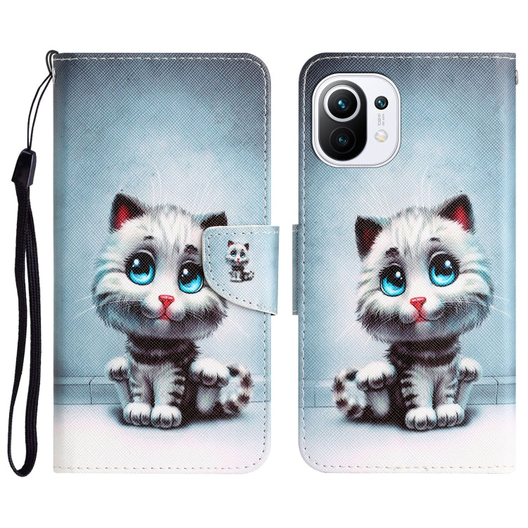 Custodia per telefono in pelle con disegno colorato, For Xiaomi Mi 11 Lite