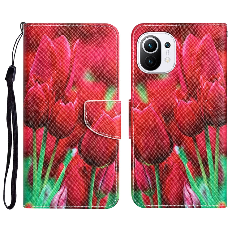 Custodia per telefono in pelle con disegno colorato, For Xiaomi Mi 11 Lite