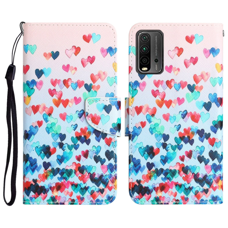 Custodia per telefono in pelle con disegno colorato, For Xiaomi Redmi 9T