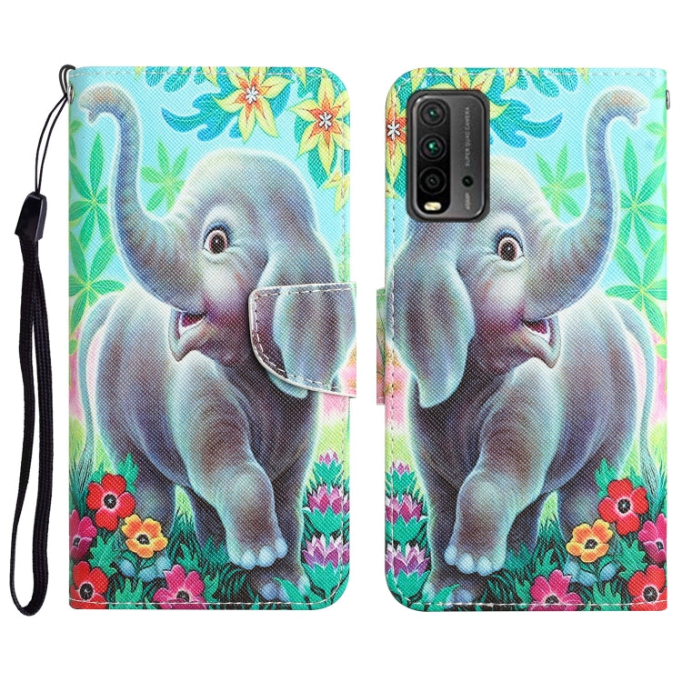 Custodia per telefono in pelle con disegno colorato, For Xiaomi Redmi 9T