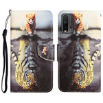 Custodia per telefono in pelle con disegno colorato, For Xiaomi Redmi 9T