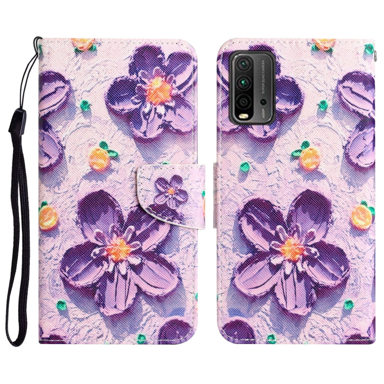 Custodia per telefono in pelle con disegno colorato, For Xiaomi Redmi 9T