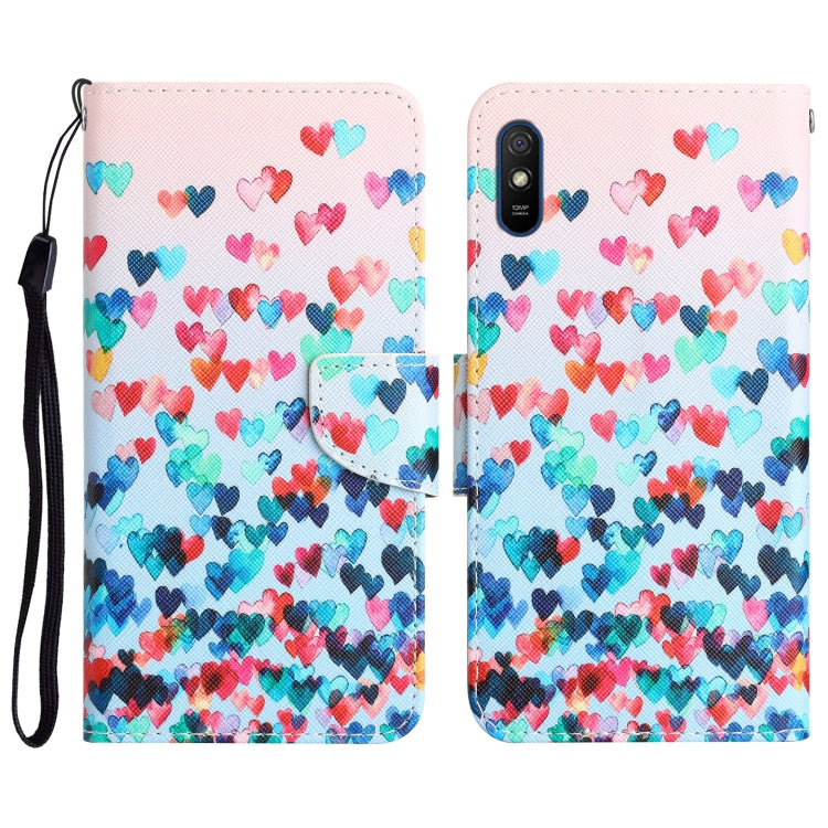 Custodia per telefono in pelle con disegno colorato, For Xiaomi Redmi 9A