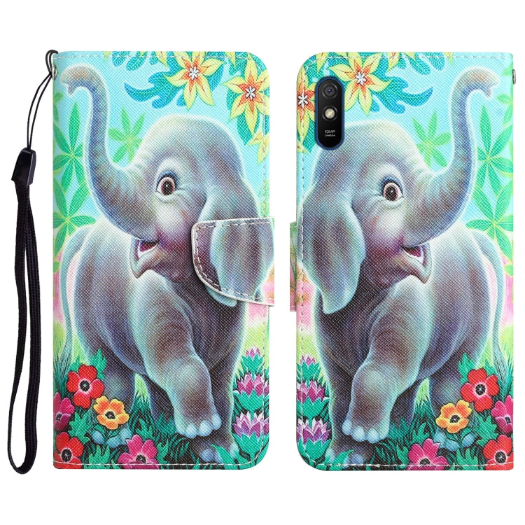 Custodia per telefono in pelle con disegno colorato, For Xiaomi Redmi 9A