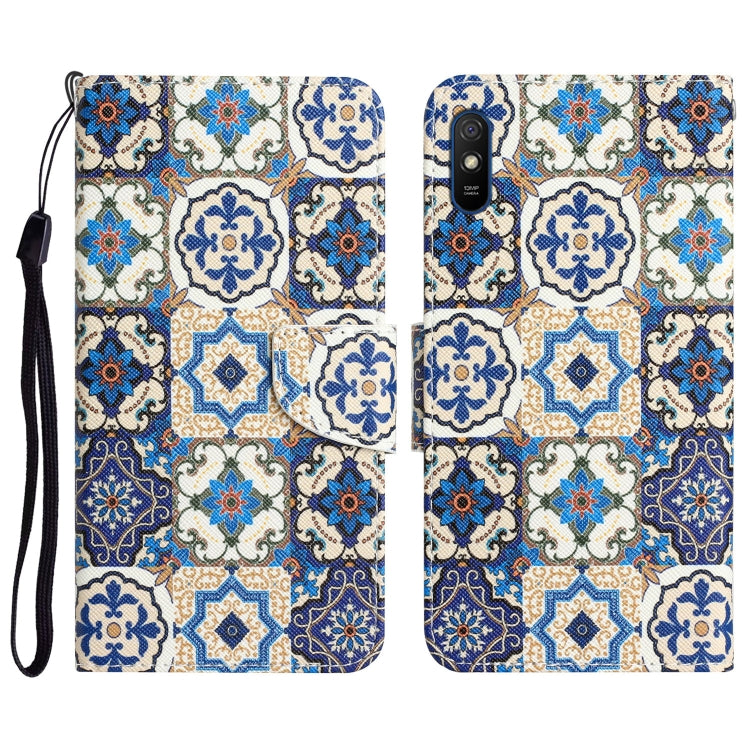Custodia per telefono in pelle con disegno colorato, For Xiaomi Redmi 9A