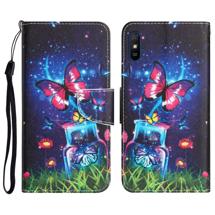Custodia per telefono in pelle con disegno colorato, For Xiaomi Redmi 9A