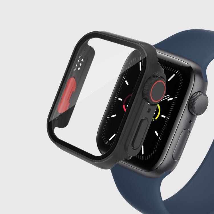 Per Apple Watch Series 9/8/7 Custodia per PC con pellicola da 45 mm con pulsante staccabile, For Apple Watch Series 9 / 8 / 7 45mm