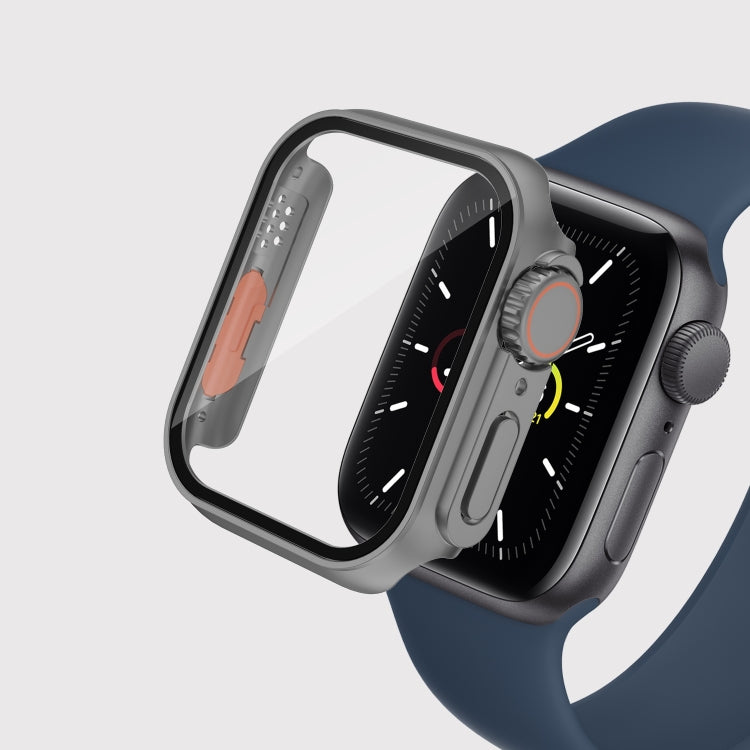 Per Apple Watch Series 9/8/7 Custodia per PC con pellicola da 45 mm con pulsante staccabile, For Apple Watch Series 9 / 8 / 7 45mm