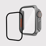 Per Apple Watch Series 9/8/7 Custodia per PC con pellicola da 45 mm con pulsante staccabile, For Apple Watch Series 9 / 8 / 7 45mm