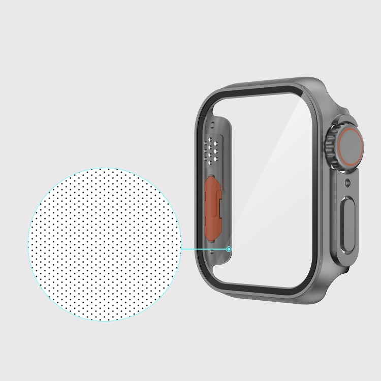 Per Apple Watch Series 9/8/7 Custodia per PC con pellicola da 45 mm con pulsante staccabile, For Apple Watch Series 9 / 8 / 7 45mm