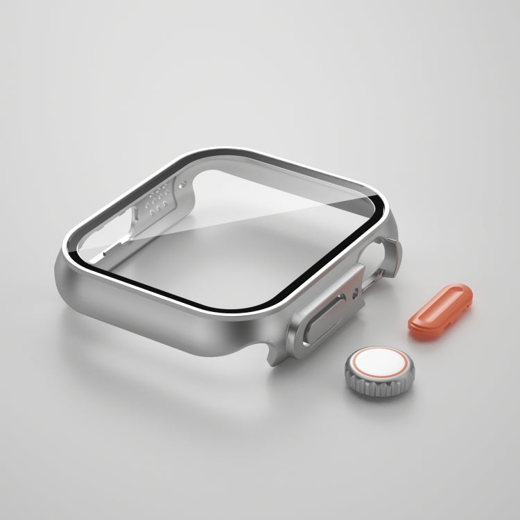 Per Apple Watch Series 9/8/7 Custodia per PC con pellicola da 45 mm con pulsante staccabile, For Apple Watch Series 9 / 8 / 7 45mm
