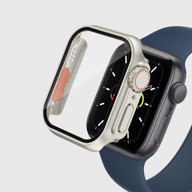 Per Apple Watch Series 9/8/7 Custodia per PC con pellicola da 45 mm con pulsante staccabile, For Apple Watch Series 9 / 8 / 7 45mm