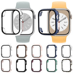 Custodia per orologio per PC con pellicola in vetro temperato, For Apple Watch Series 9 / 8 / 7 45mm, For Apple Watch Series 9 / 8 / 7 41mm, For Apple Watch Ultra 49mm / Apple Watch Ultra 2 49mm