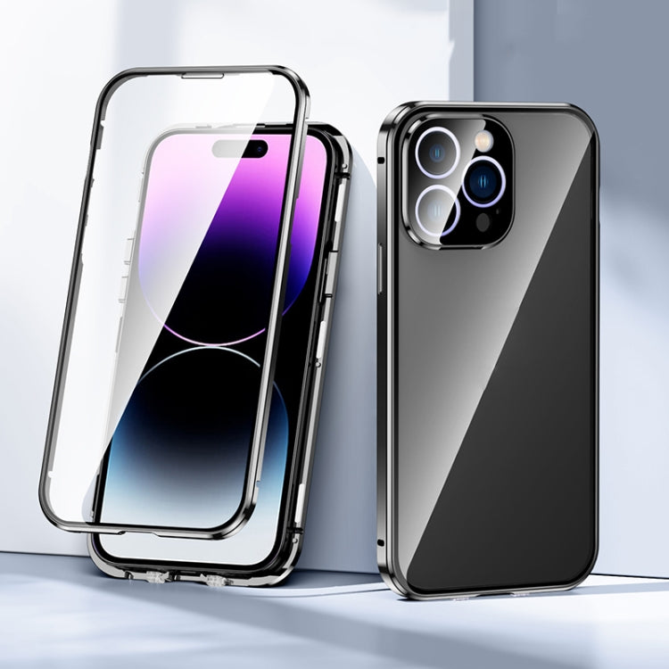 Custodia per telefono in vetro temperato HD con doppia fibbia magnetica, For iPhone 14 Pro Max, For iPhone 14 Pro, For iPhone 14, For iPhone 14 Plus