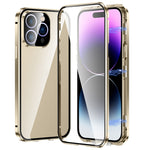 Custodia per telefono in vetro temperato HD con doppia fibbia magnetica, For iPhone 14 Pro Max, For iPhone 14 Pro, For iPhone 14, For iPhone 14 Plus