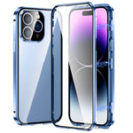 Custodia per telefono in vetro temperato HD con doppia fibbia magnetica, For iPhone 14 Pro Max, For iPhone 14 Pro, For iPhone 14, For iPhone 14 Plus