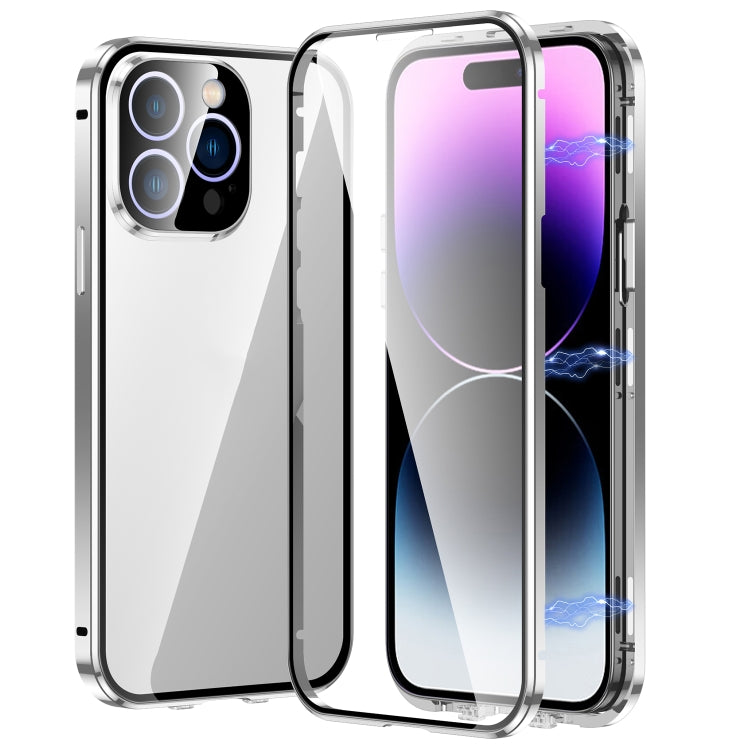 Custodia per telefono in vetro temperato HD con doppia fibbia magnetica, For iPhone 14 Pro Max, For iPhone 14 Pro, For iPhone 14, For iPhone 14 Plus
