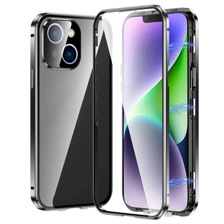 Custodia per telefono in vetro temperato HD con doppia fibbia magnetica, For iPhone 14 Pro Max, For iPhone 14 Pro, For iPhone 14, For iPhone 14 Plus