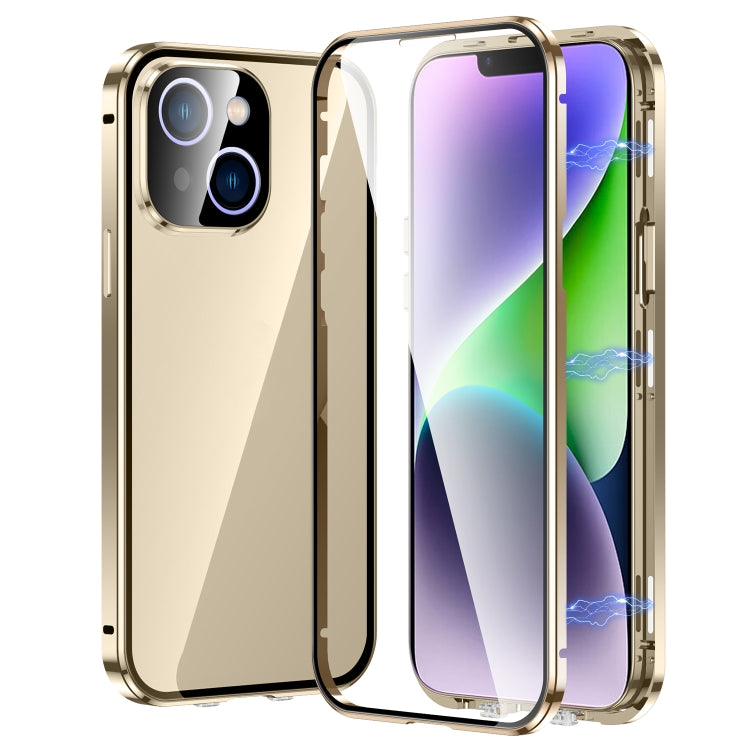 Custodia per telefono in vetro temperato HD con doppia fibbia magnetica, For iPhone 14 Pro Max, For iPhone 14 Pro, For iPhone 14, For iPhone 14 Plus