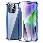 Custodia per telefono in vetro temperato HD con doppia fibbia magnetica, For iPhone 14 Pro Max, For iPhone 14 Pro, For iPhone 14, For iPhone 14 Plus
