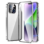 Custodia per telefono in vetro temperato HD con doppia fibbia magnetica, For iPhone 14 Pro Max, For iPhone 14 Pro, For iPhone 14, For iPhone 14 Plus