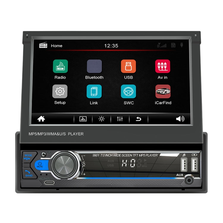 9901 Lettore MP5 retrattile per auto da 7 pollici Supporta FM e Internet per telefoni cellulari, 9901