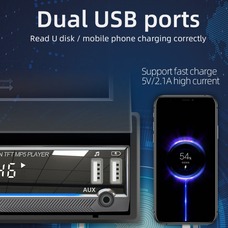 9901 Lettore MP5 retrattile per auto da 7 pollici Supporta FM e Internet per telefoni cellulari, 9901