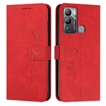 Custodia per telefono in pelle con motivo a cuore Skin Feel, For Infinix Hot 12 Play, For Infinix Hot 12i, For Infinix Hot 12, For Infinix Note 12 G96
