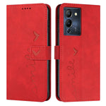 Custodia per telefono in pelle con motivo a cuore Skin Feel, For Infinix Hot 12 Play, For Infinix Hot 12i, For Infinix Hot 12, For Infinix Note 12 G96