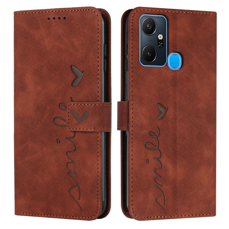 Custodia per telefono in pelle con motivo a cuore Skin Feel, For Infinix Note 12 VIP, For Infinix Note 12/12 Pro, For Infinix Note 12i, For Infinix Smart 6 Plus India