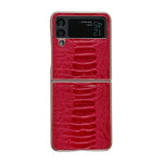 Custodia per telefono galvanica nano serie Weilai in vera pelle, For Samsung Galaxy Z Flip4 5G, For Samsung Galaxy Z Flip3 5G