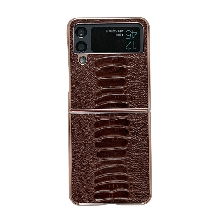 Custodia per telefono galvanica nano serie Weilai in vera pelle, For Samsung Galaxy Z Flip4 5G, For Samsung Galaxy Z Flip3 5G