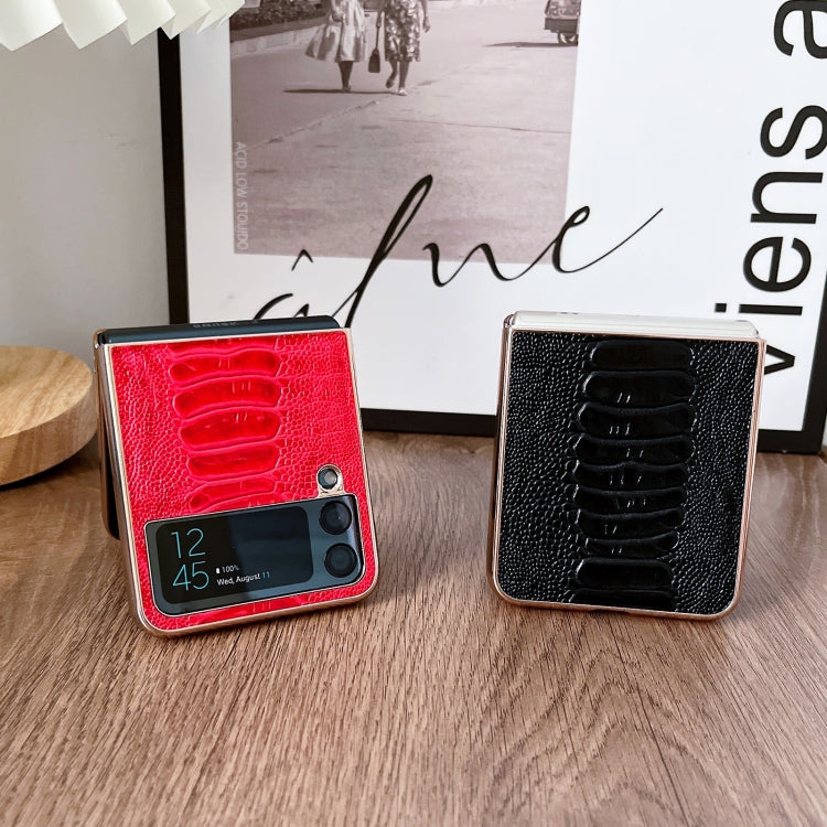 Custodia per telefono galvanica nano serie Weilai in vera pelle, For Samsung Galaxy Z Flip4 5G, For Samsung Galaxy Z Flip3 5G