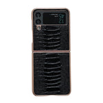 Custodia per telefono galvanica nano serie Weilai in vera pelle, For Samsung Galaxy Z Flip4 5G, For Samsung Galaxy Z Flip3 5G
