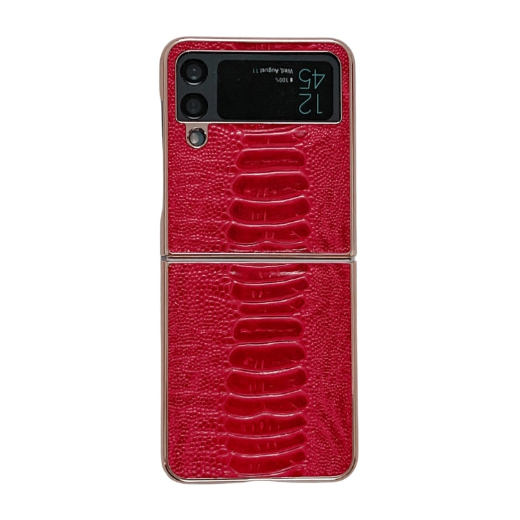 Custodia per telefono galvanica nano serie Weilai in vera pelle, For Samsung Galaxy Z Flip4 5G, For Samsung Galaxy Z Flip3 5G