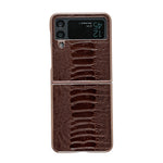 Custodia per telefono galvanica nano serie Weilai in vera pelle, For Samsung Galaxy Z Flip4 5G, For Samsung Galaxy Z Flip3 5G