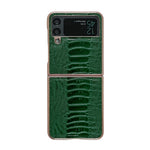 Custodia per telefono galvanica nano serie Weilai in vera pelle, For Samsung Galaxy Z Flip4 5G, For Samsung Galaxy Z Flip3 5G
