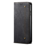 Custodia portafoglio in pelle con texture denim per Honor 30