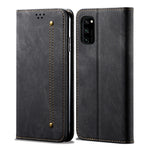 Custodia portafoglio in pelle con texture denim per Honor 30