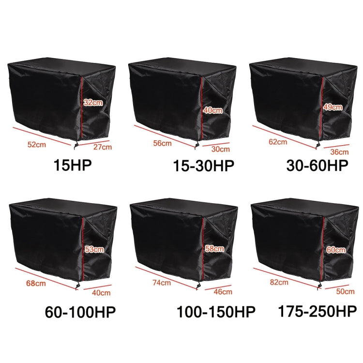 Copertura impermeabile e antipolvere del motore dell'elica della barca del tessuto di Oxford 210D, 52x27x32cm/15HP, 56x30x40cm/15-30HP, 62x36x49cm/30-60HP, 68x40x53cm/60-100HP, 74x45x58cm/100-150HP, 82x50x60cm/175-250HP