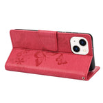 Custodia per cellulare in pelle flip orizzontale goffrata farfalla, For iPhone 14, For iPhone 14 Plus, For iPhone 14 Pro