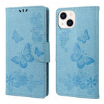 Custodia per cellulare in pelle flip orizzontale goffrata farfalla, For iPhone 14, For iPhone 14 Plus, For iPhone 14 Pro
