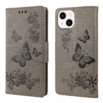Custodia per cellulare in pelle flip orizzontale goffrata farfalla, For iPhone 14, For iPhone 14 Plus, For iPhone 14 Pro