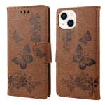 Custodia per cellulare in pelle flip orizzontale goffrata farfalla, For iPhone 14, For iPhone 14 Plus, For iPhone 14 Pro