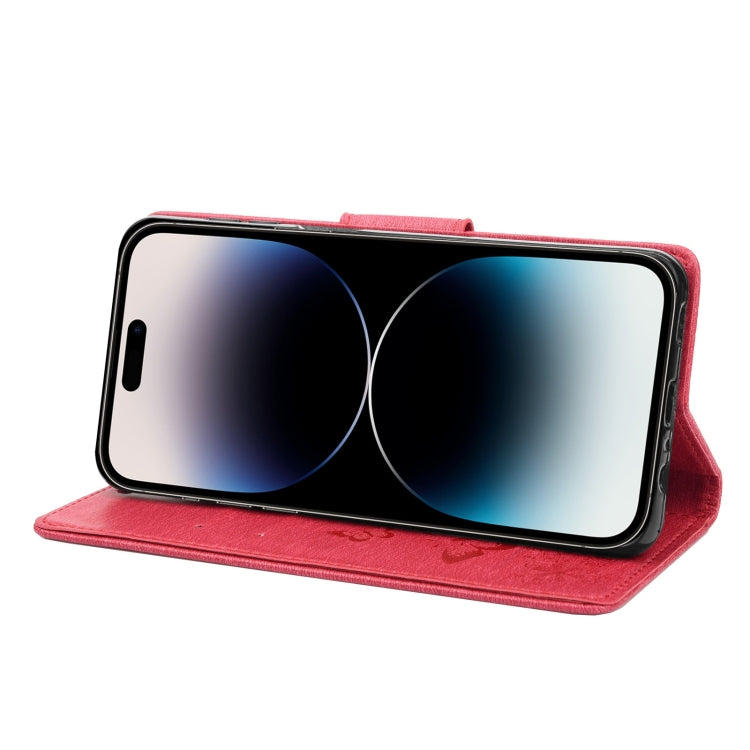 Custodia per cellulare in pelle flip orizzontale goffrata farfalla, For iPhone 14 Pro Max