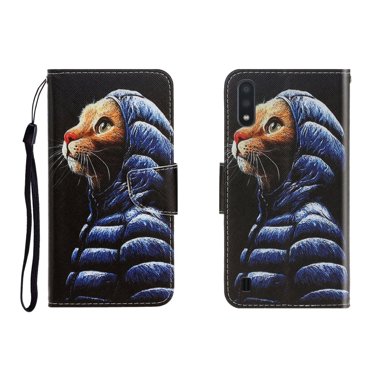 Custodia portafoglio in pelle flip per Samsung Galaxy A01
