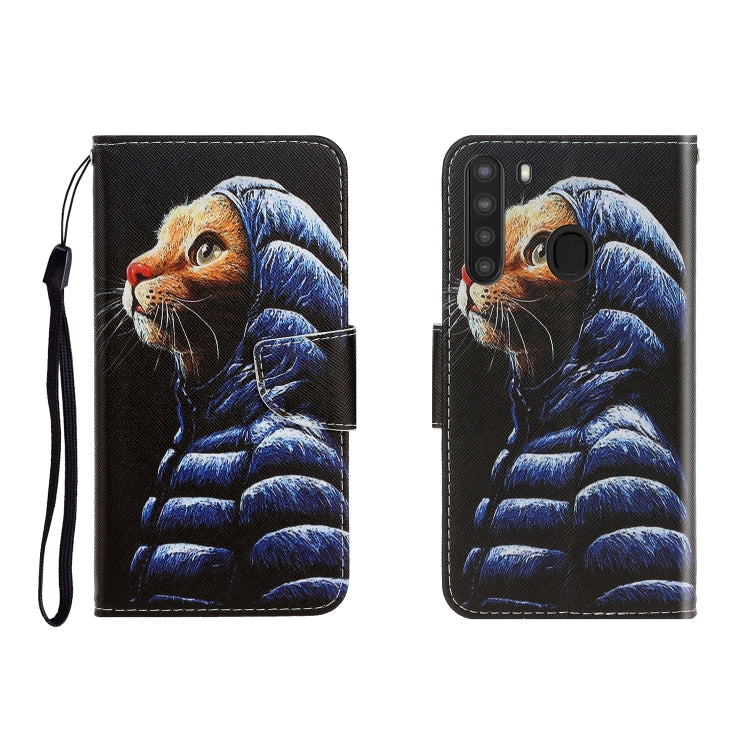 Custodia portafoglio in pelle per Samsung Galaxy A21