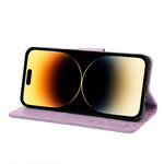 Custodia per cellulare in pelle con motivo floreale a farfalla, For iPhone 14 Pro Max