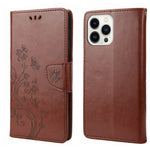 Custodia per cellulare in pelle con motivo floreale a farfalla, For iPhone 14 Pro Max